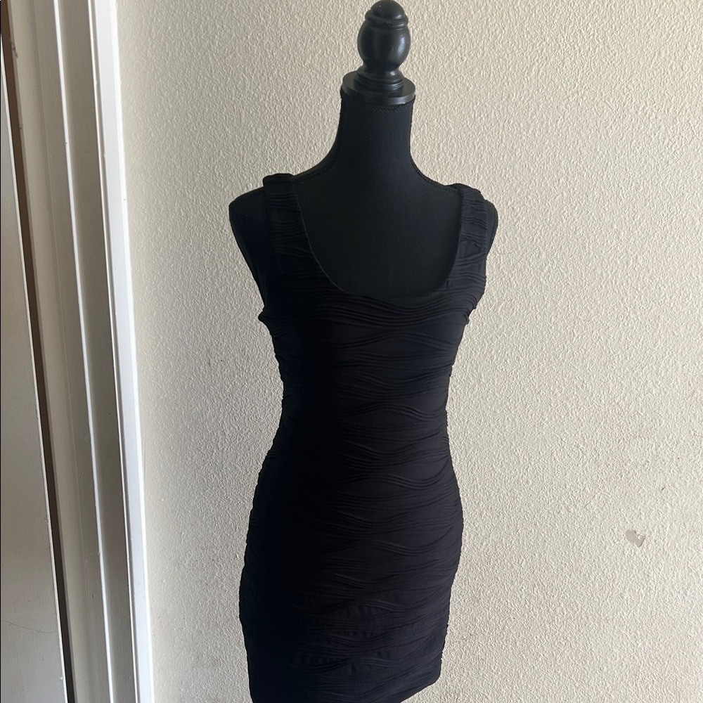 Forever 21 Black Ruched Mini Dress